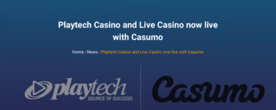Casumo Casino and Playtech entered into partnership