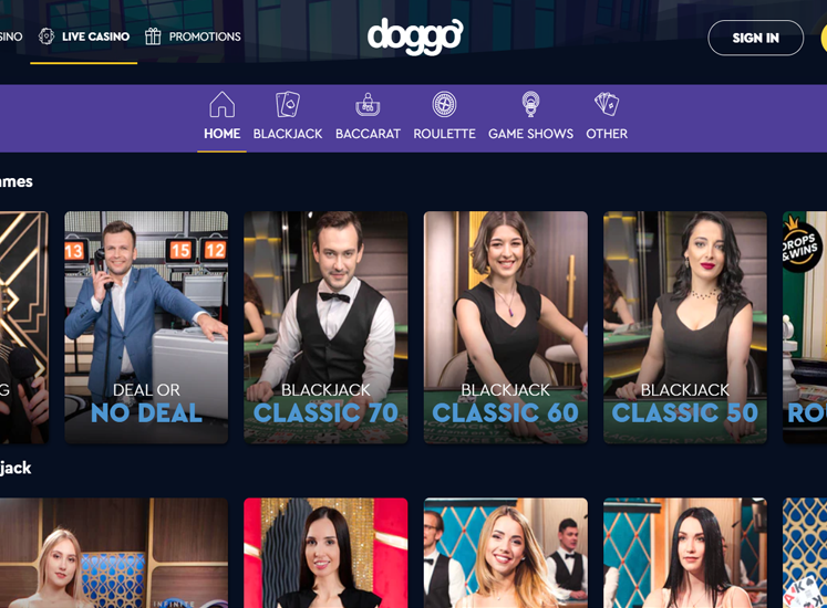 Doggo Casino Live Casino