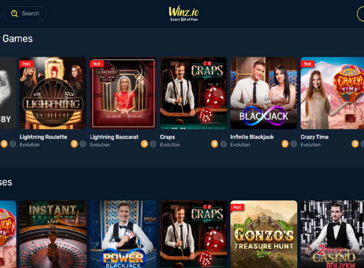 Winz.io Casino Live Casino