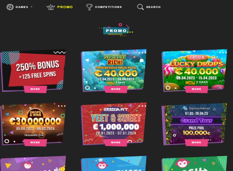 Booi Casino Bonuses Section