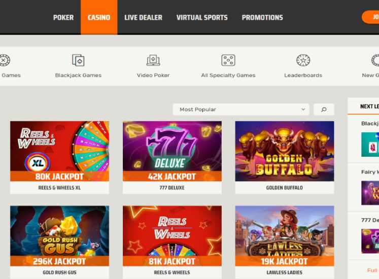 Ignition Casino Slots Section